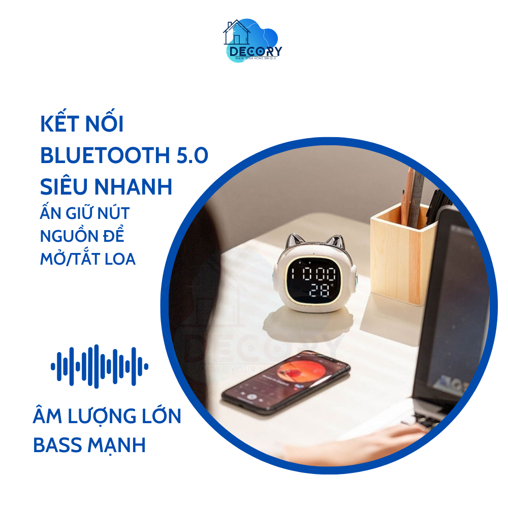 Bluetooth speaker alarm clock with lamp sleep to table
