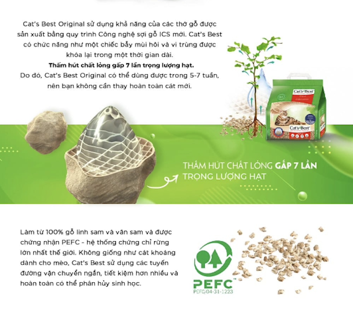 Cát vệ sinh cho mèo Cat's Best Original