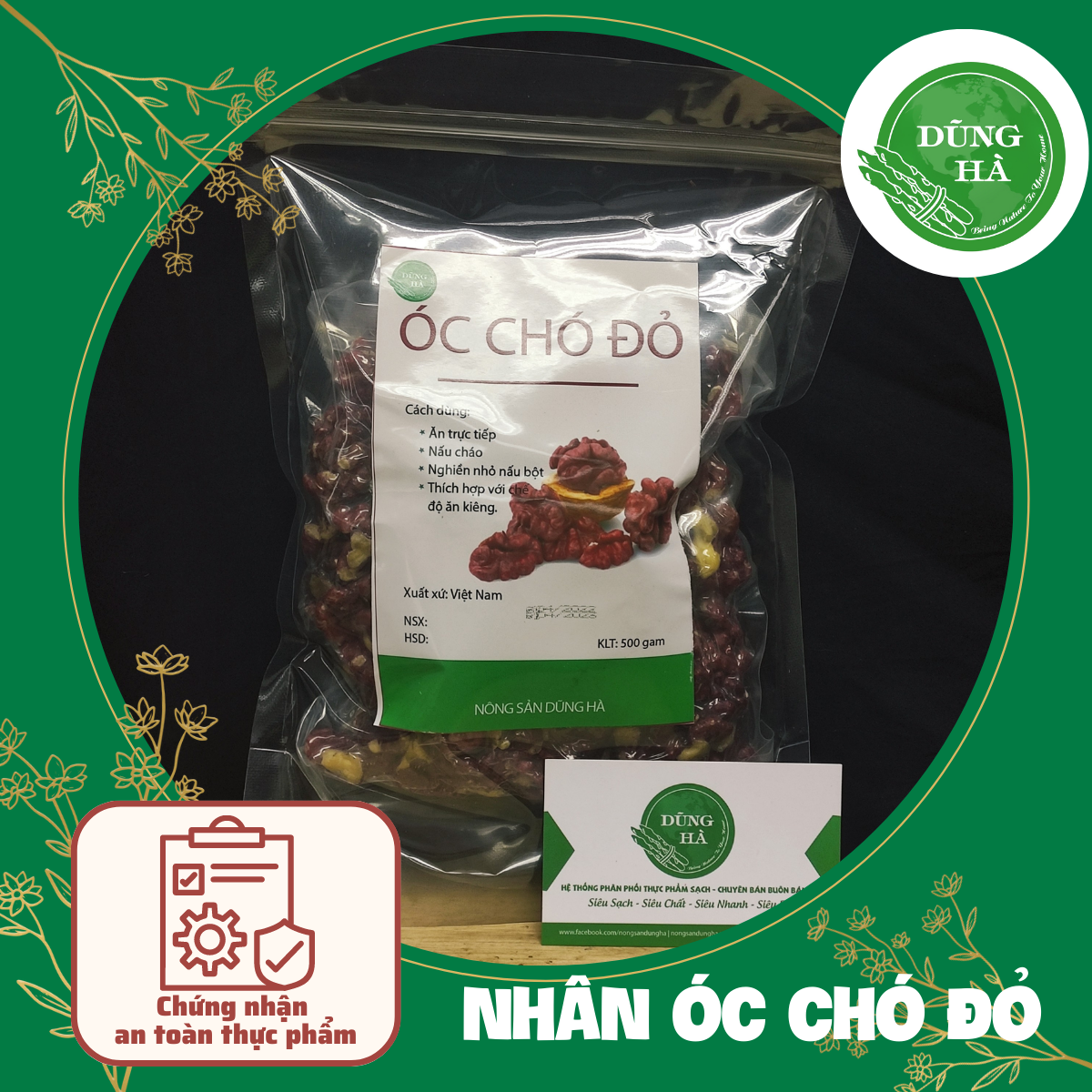 Nhân óc chó đỏ Loại 1