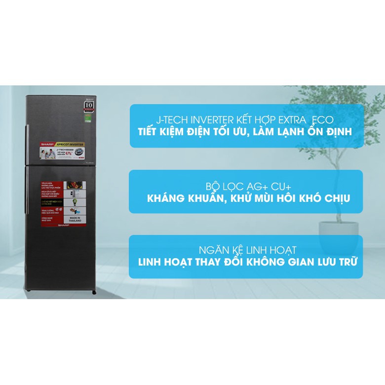 [Trả góp 0%]Tủ lạnh Sharp Inverter 314 lít (Hàng chính hãng bảo hành 12 tháng) SJ-X316E-SL/DS