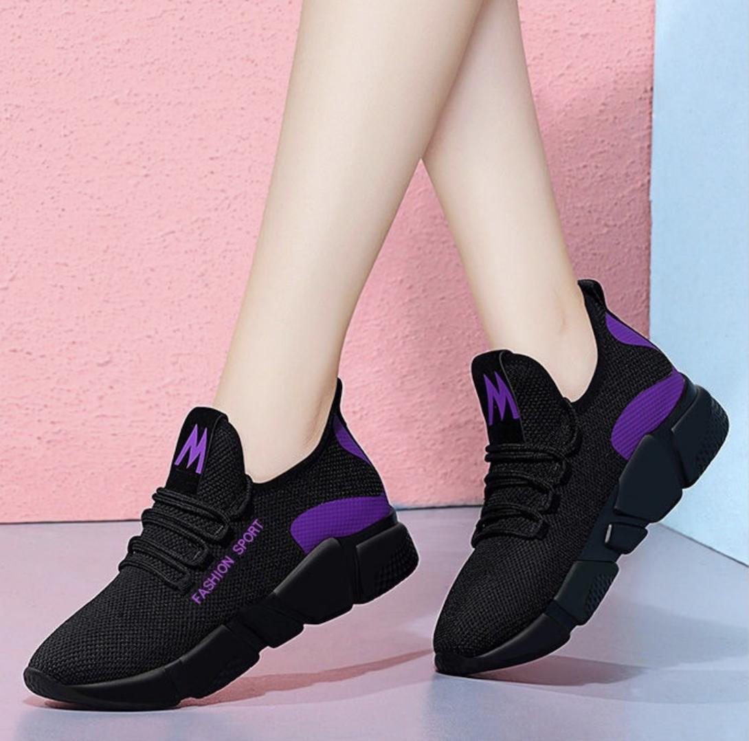 [HCM](xem VIDEO) Giày Sneaker Nữ Giày Độn Đế Đẹp Vạch Sóng TTMT-TTMB (Trắng Vạch Đen Trắng Vạch Đỏ Trắng Vạch Tím)