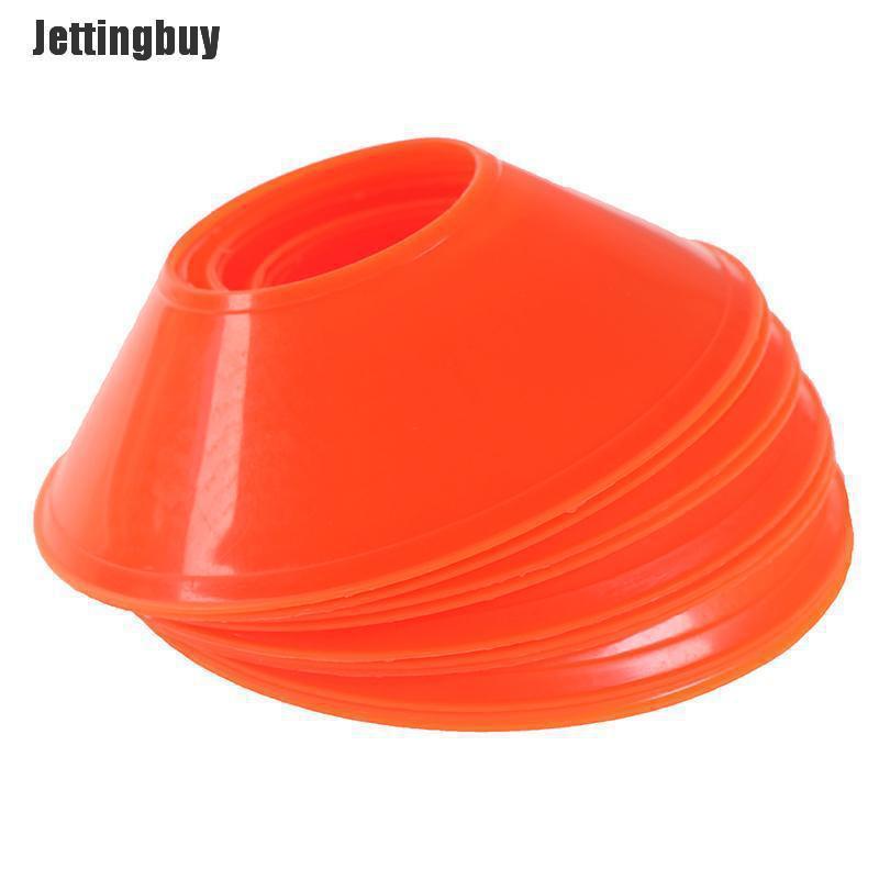 Jettingbuy 10pcs Soccer Training Sign Dish Pressure Resistant Cones Marker Discs Marker Fluorescence green