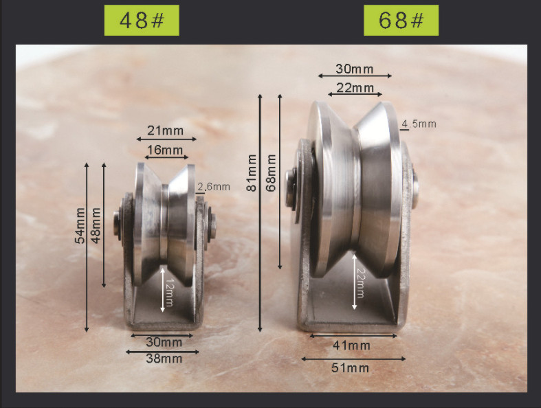 Bánh xe cửa trượt/cửa lùa inox 304 V2268