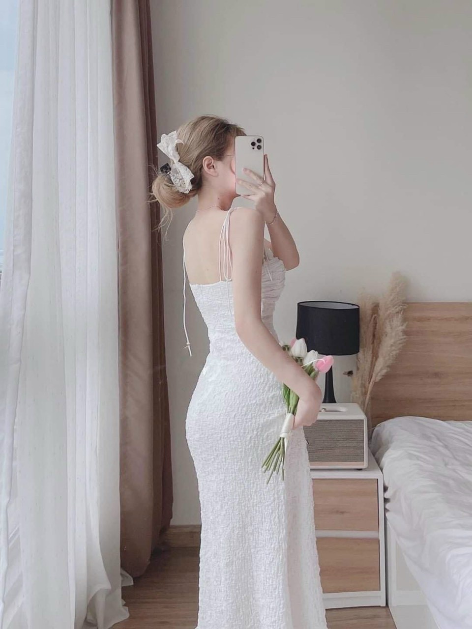 Đầm Xốp 2 Dây + Áo Khoác (Có Mút Lót)