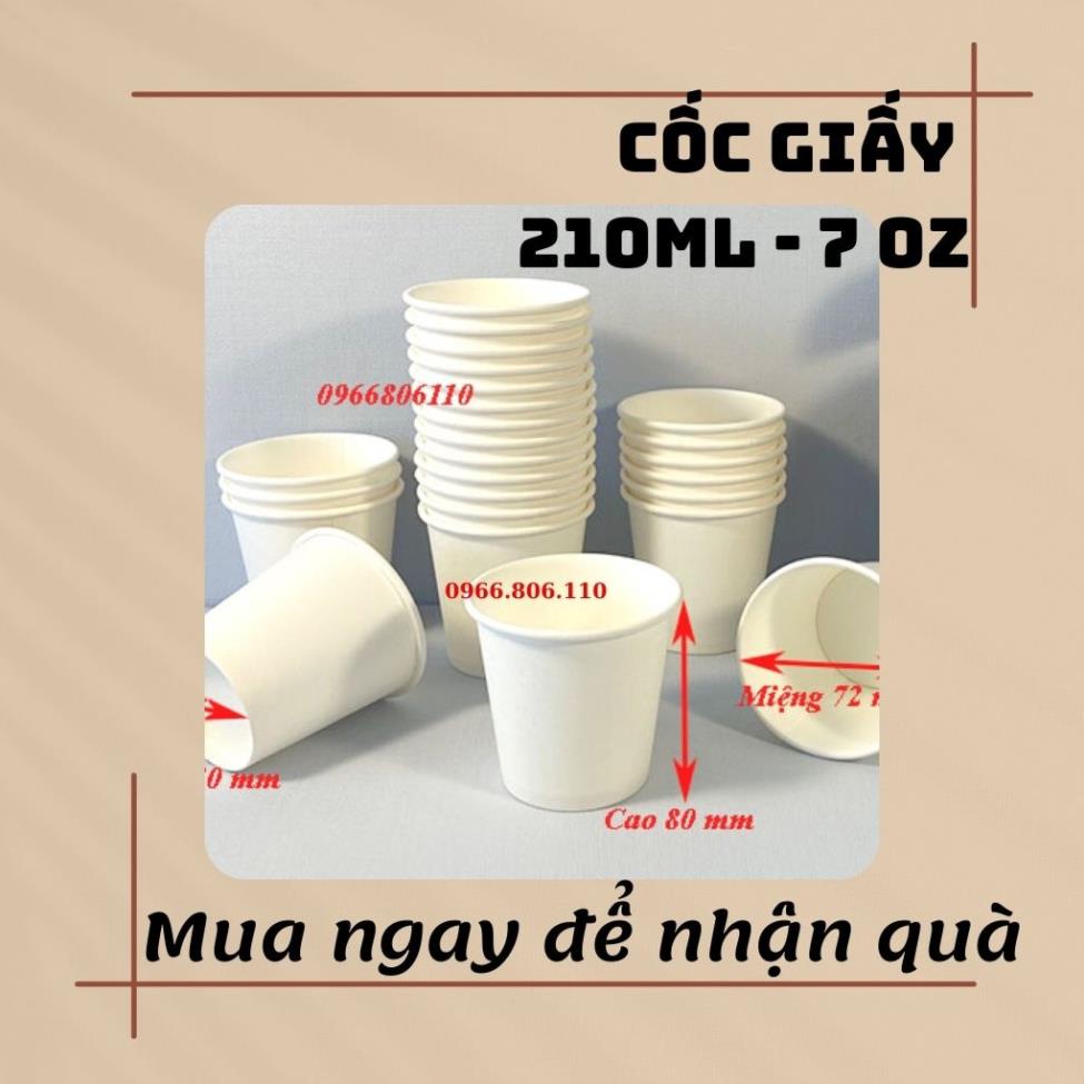 [50 Chiếc] Cốc giấy 210ml_7oz cao cấp dùng 1 lần