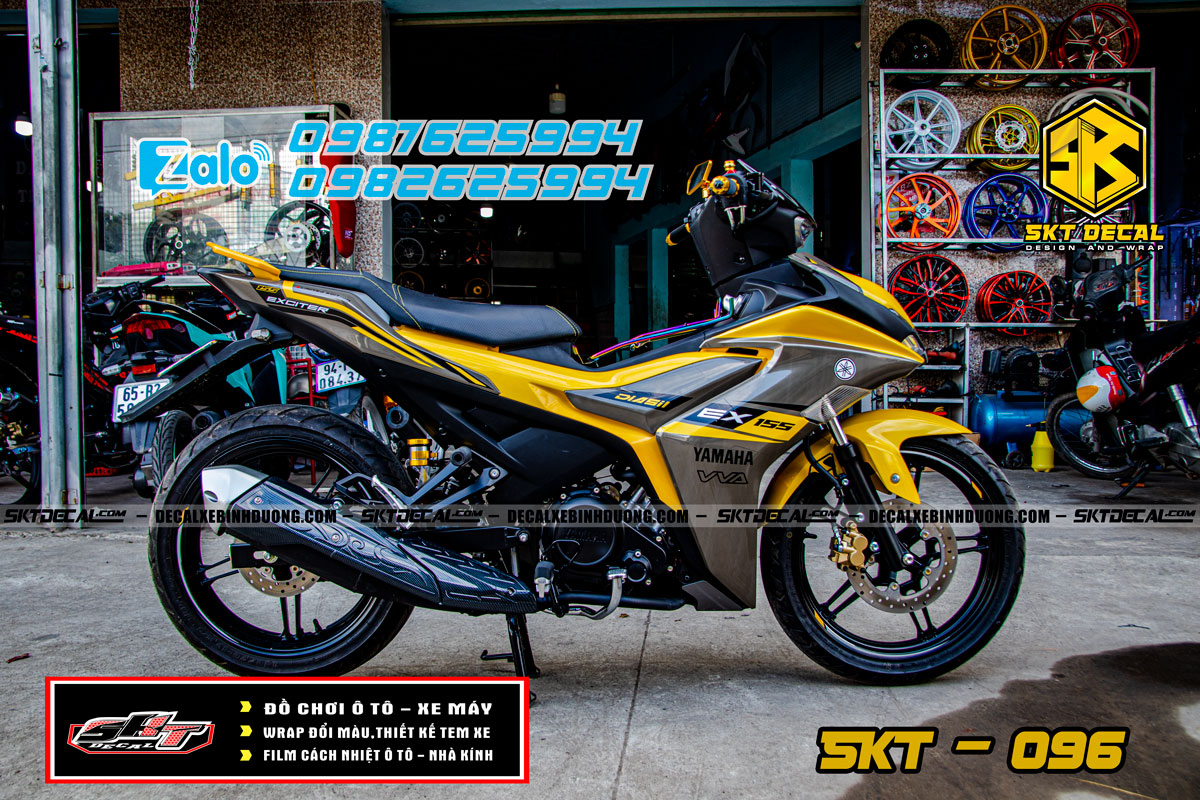 Tem Trùm Exciter 155 Xám Vàng 096