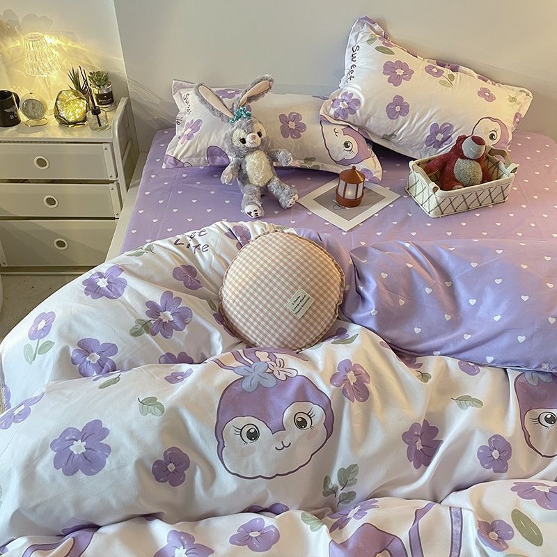 Set chăn ga gối cotton poly - Mẫu thỏ stella