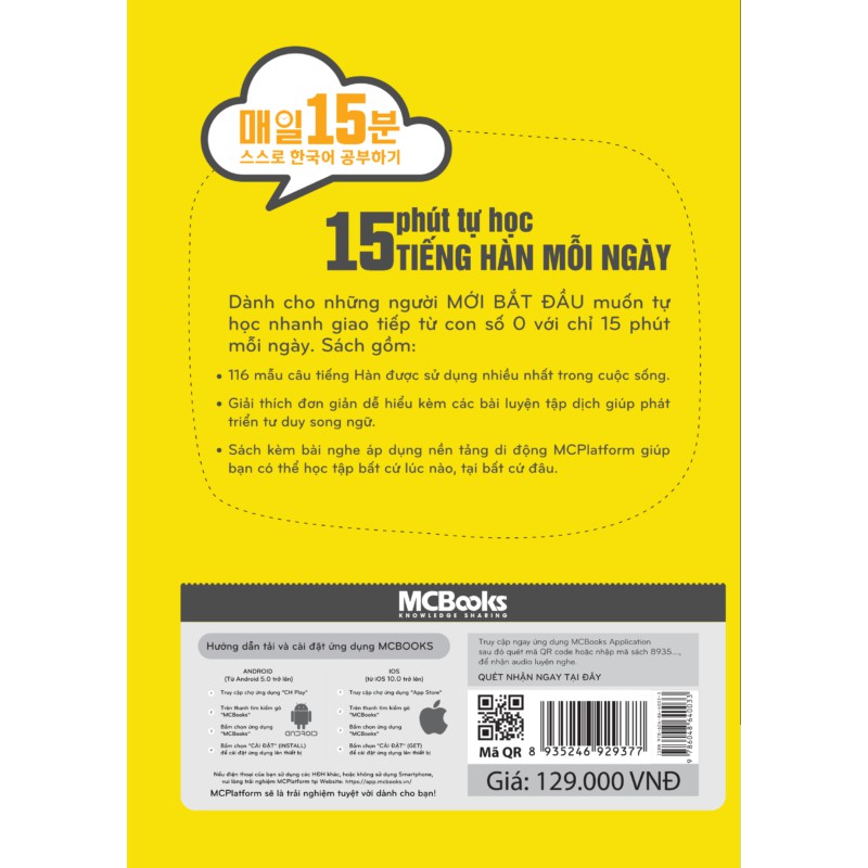 [HCM]Sách - 15 Phút Tự Học Tiếng Hàn Mỗi Ngày