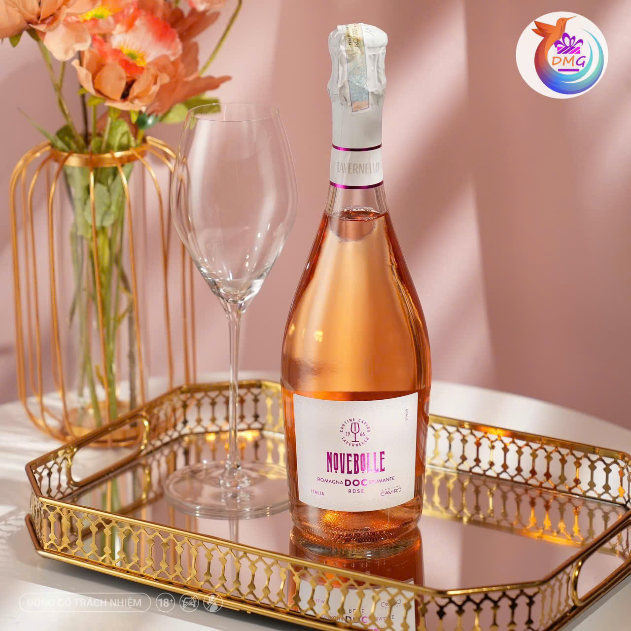 [NHẬP KHẨU] VANG SỦI HỒNG (Ý) TAVERNELLO NOVEBOLLE– 750ML (11.5%) – DMG WINE