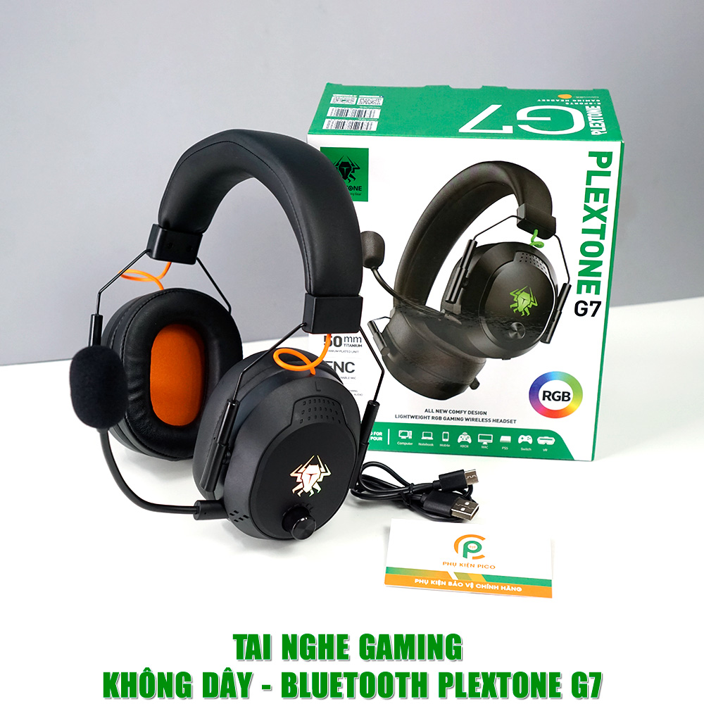 Tai nghe chụp tai bluetooth plextone g5 chống ồn headphone có mic gaming độ trễ thấp 45ms - plextone g7