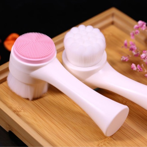 DỤNG CỤ RỬA MẶT SILICON 3D 2 ĐẦU RỬA [  Dụng cụ đánh bọt sữa rửa mặt dụng cụ rửa mặt cầm tay massage mặt cầm tay ]