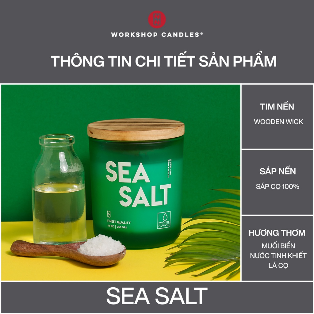 Workshop Candles - Nến thơm Sea salt 8.8oz