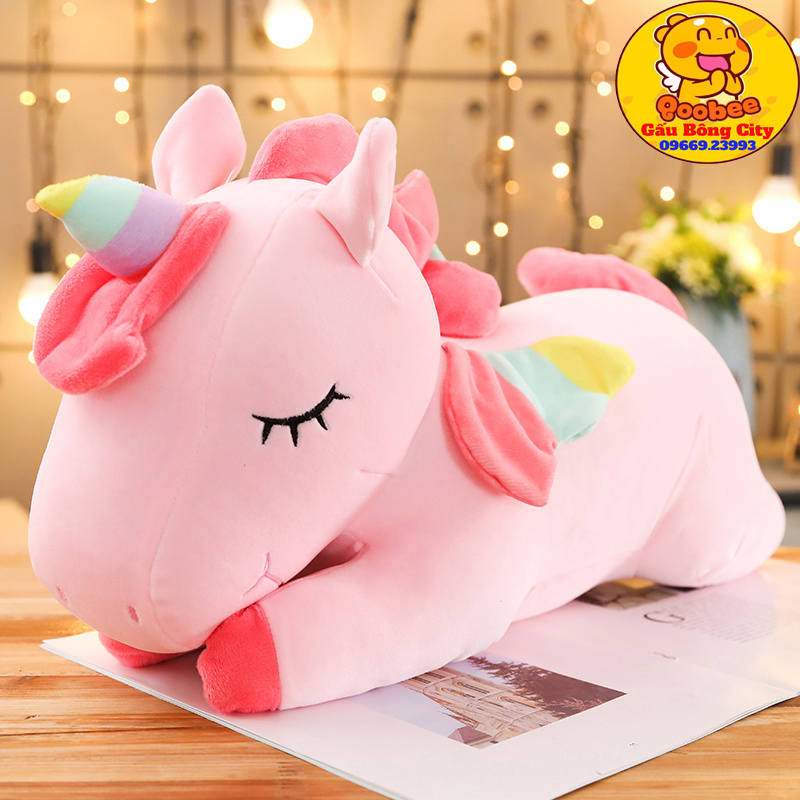 Gấu bông ngựa kì lân - ngựa unicorn nằm cao cấp gấu bông city
