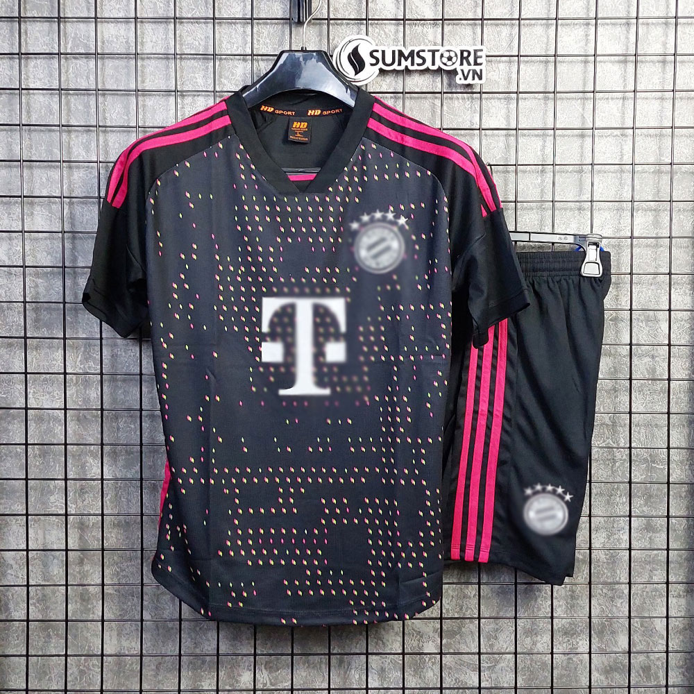 [HCM]Bộ Quần Áo Đá Banh Bayern Munich Đen Mè - Áo Bóng Đá Đẹp Mới Nhất 2023