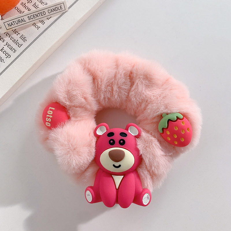 PK799 Bộ sưu tập dây cột tóc băng đô và kẹp tóc màu hồng tía, in hình gấu Teddy cute ngộ nghĩnh