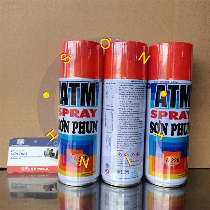 Sơn xịt ATM màu cam Orange A226 - 1 chai - sơn đa năng