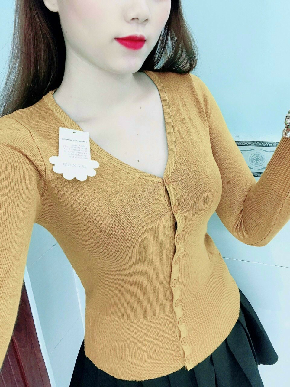 Áo Khoác Len Cardigan Cổ Tim