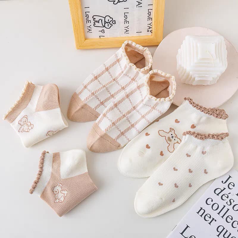 Combo 5 đôi tất công chúa cổ bèo