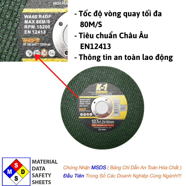 10 viên ĐÁ CẮT SẮT 100 | Đá cắt K1 Xanh | Đá cắt sắt phi 100
