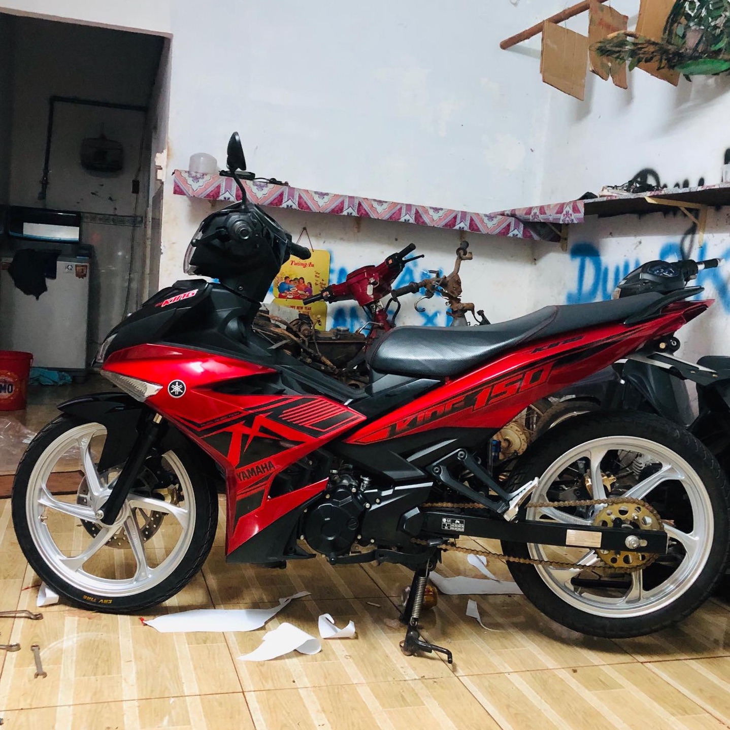 Tem rời ex 150 Mxking dán xe đỏ tươi