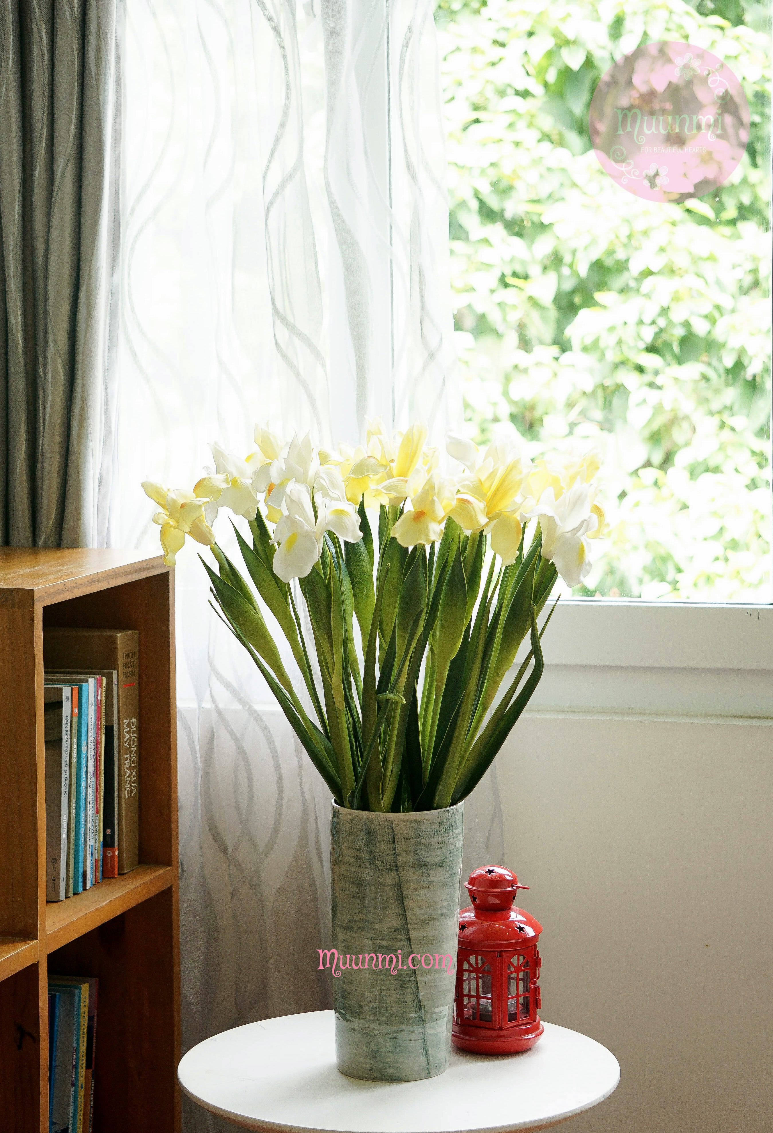 Hoa lụa 🌸 | Hoa DIÊN VĨ đẹp nhẹ nhàng thanh nhã ( 2 màu Vàng + Trắng)