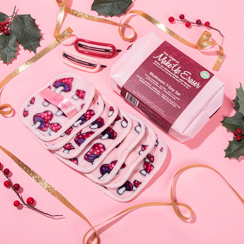 Set mini khăn tẩy trang và tẩy da chết siêu mềm mịn MakeUp Eraser Mushroom