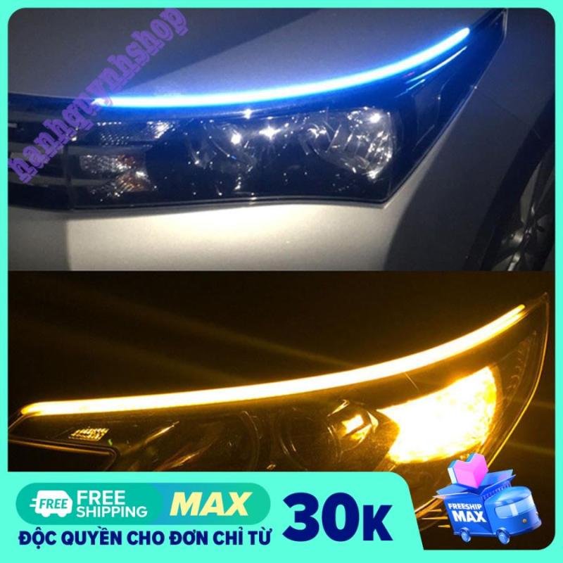 Bộ Led Dây Độ Mí Ngoài Đèn Pha Ô Tô 2 IN 1 45cm Xi Nhan Vàng Chạy Đuổi