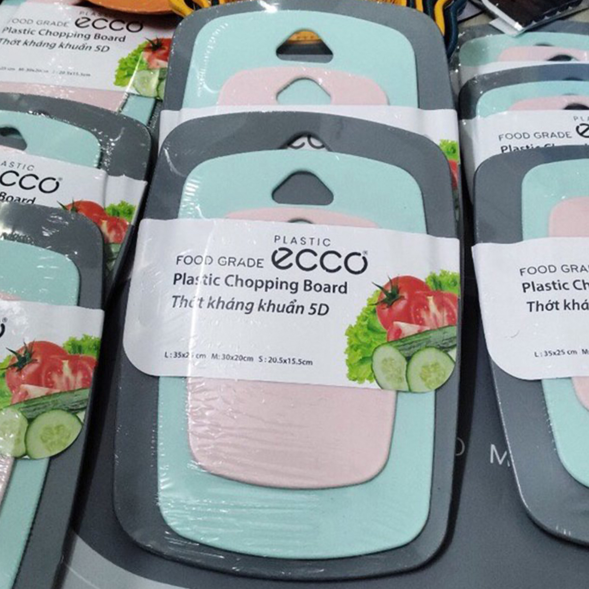 Bộ 3 Cái Thớt Kháng Khuẩn 5D ECCO - Việt Nhật Plastis