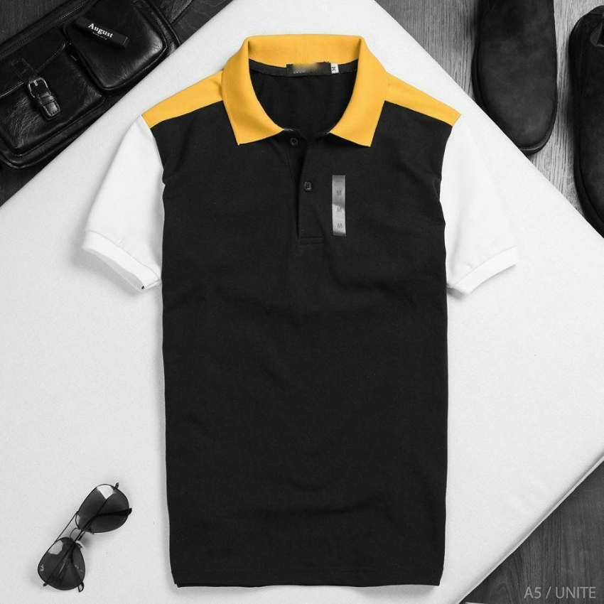 Áo thun nam ngắn tay có cổ phối màu TT716 thời trang PONIVALAZA cao cấp