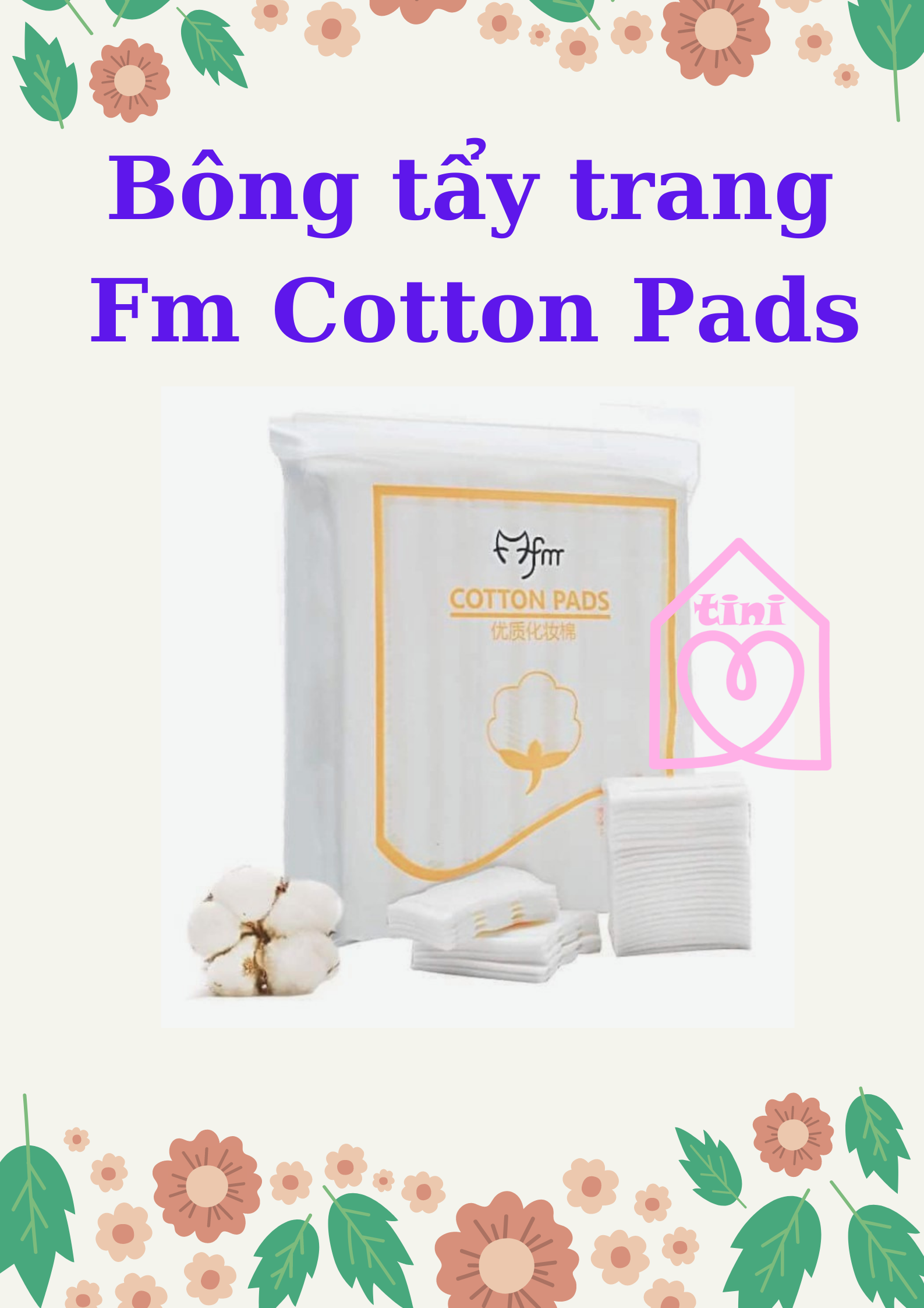 [Hot] Cotton makeup remover FM cotton pads 222 pieces 3 layer domestic medium [sale price collapsed floor] set 222 cotton pads makeup remover 3 layer rectangle white FM cotton pads, bags 222 PCs clean cleansing cotton skin dirt face key hang Tini shop HCM