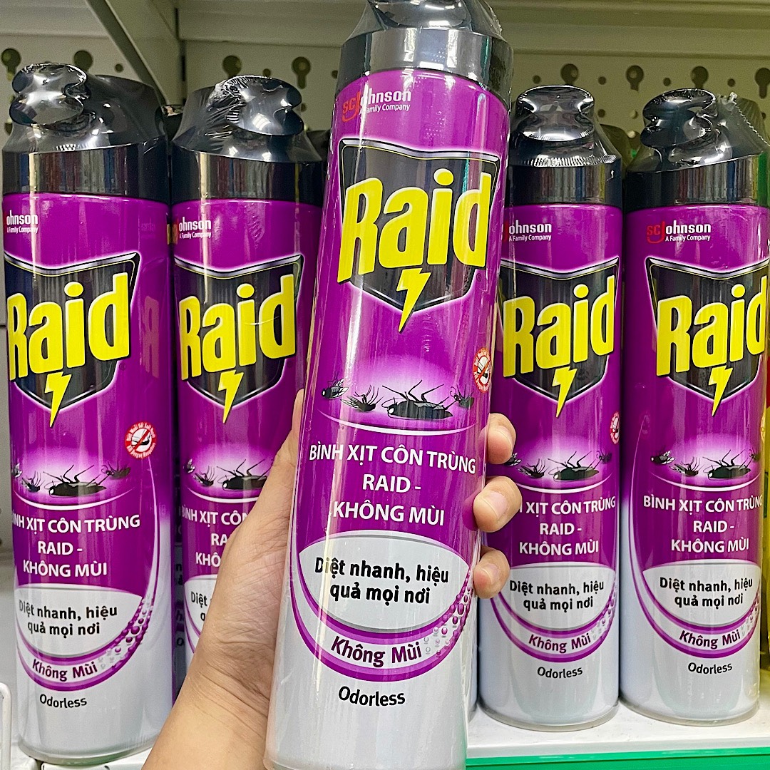 RAID Bình xịt côn trùng, xịt muỗi 520ml/ 600ml (Bibistore TB)