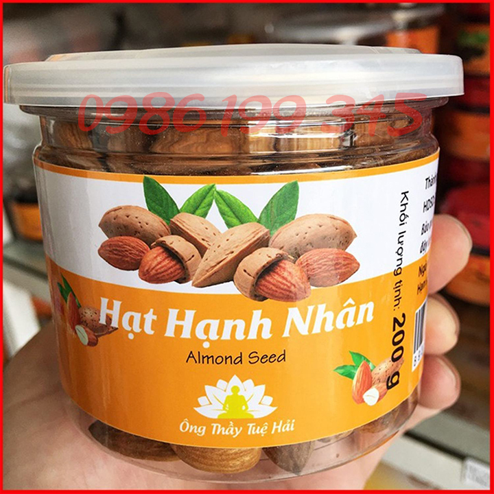 Hạnh nhân sống quy nguyên thầy tuệ hải chùa long hương hộp 200g