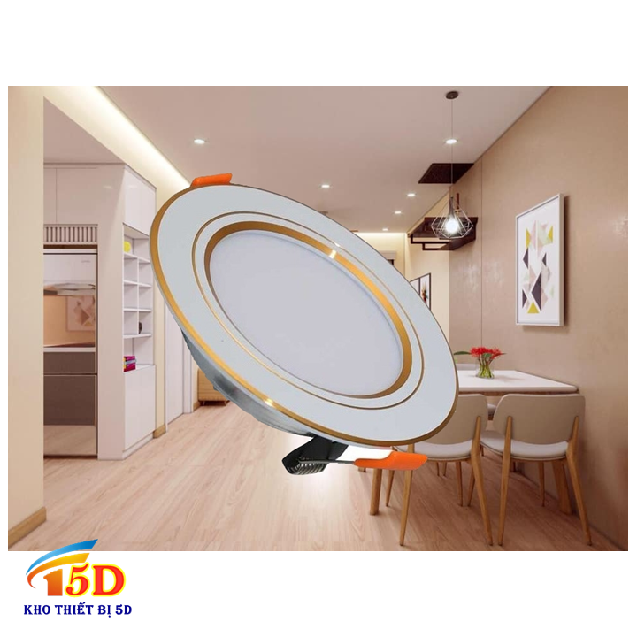 Đèn LED âm trần đổi 3 màu 7W Rạng Đông - Φ115/90/33mm - Vỏ nhôm đúc