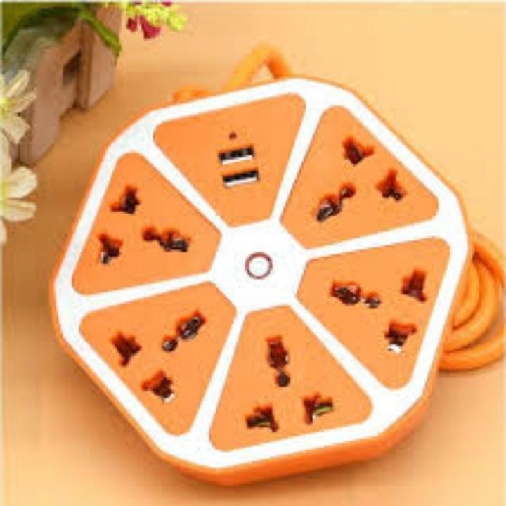 ổ điện trái cam đa năng 2 cổng usb và 6 lỗ cắm