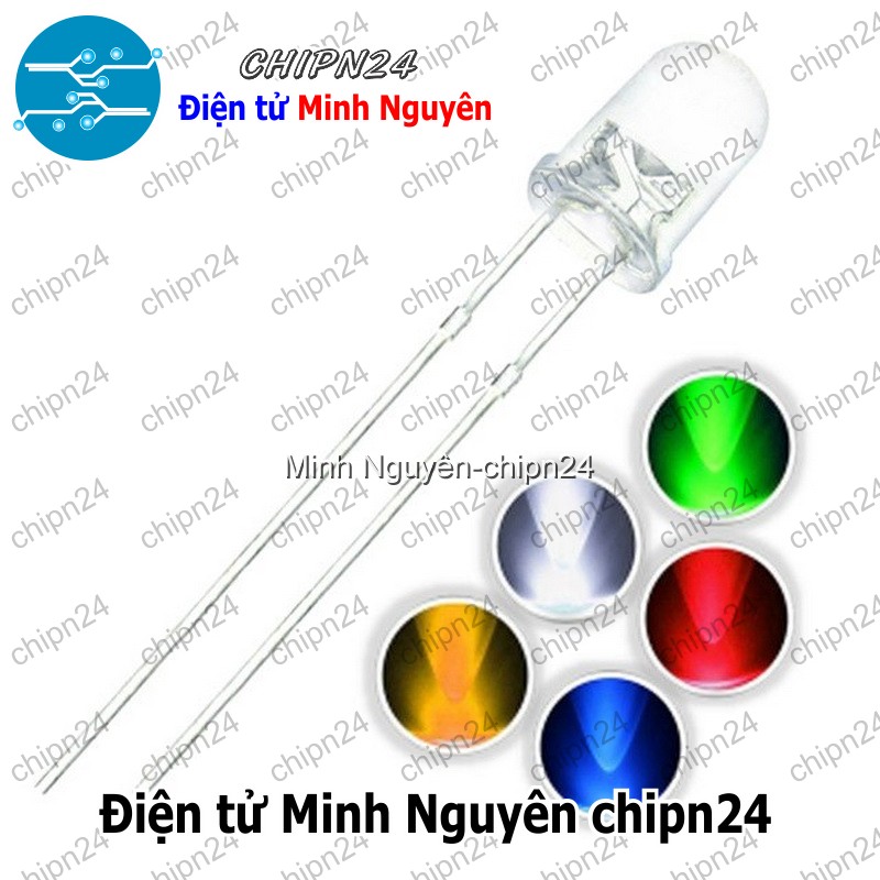 [50 con] (TK20) Led 3mm Trong màu Vàng (Led 3mm siêu sáng Vàng) - HH000491