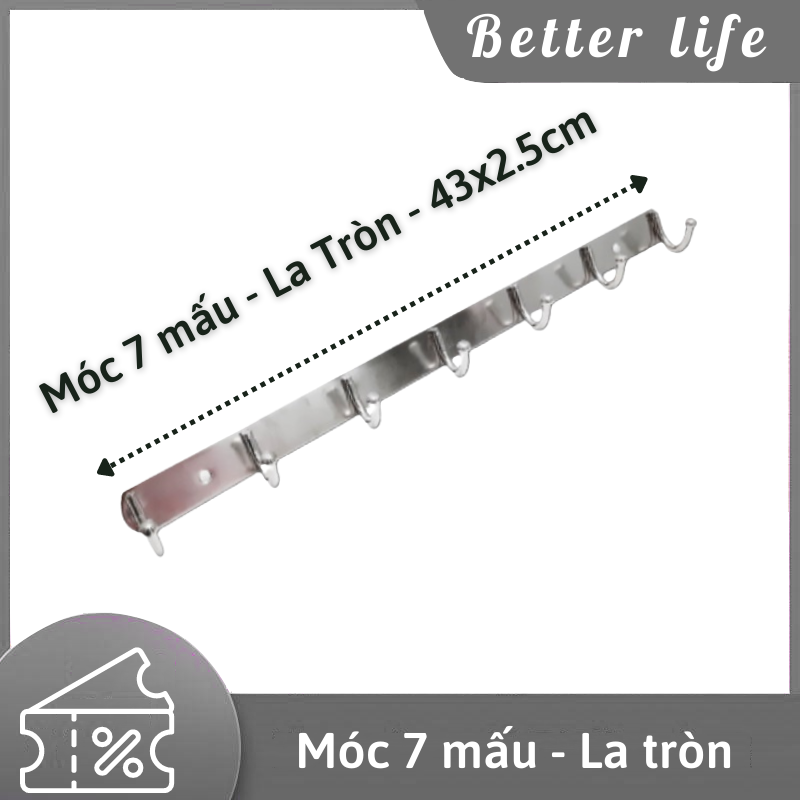 Móc treo quần áo inox 7 móc ( Không gỉ sét ) - BetterLife