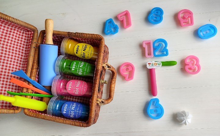 Khuôn ấn 10 số đếm chơi bột nặn đất nặn an toàn Tedu