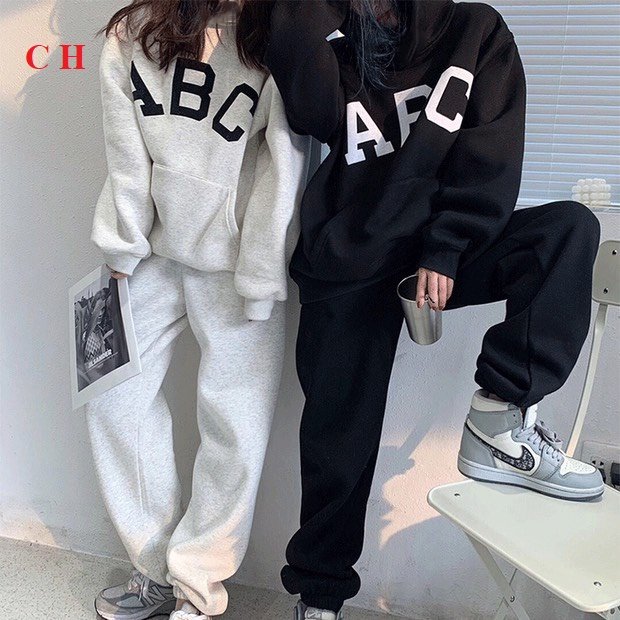 Sét Bộ Nỉ Hoodies Dáng thụng quần bom cá tính chất đẹp