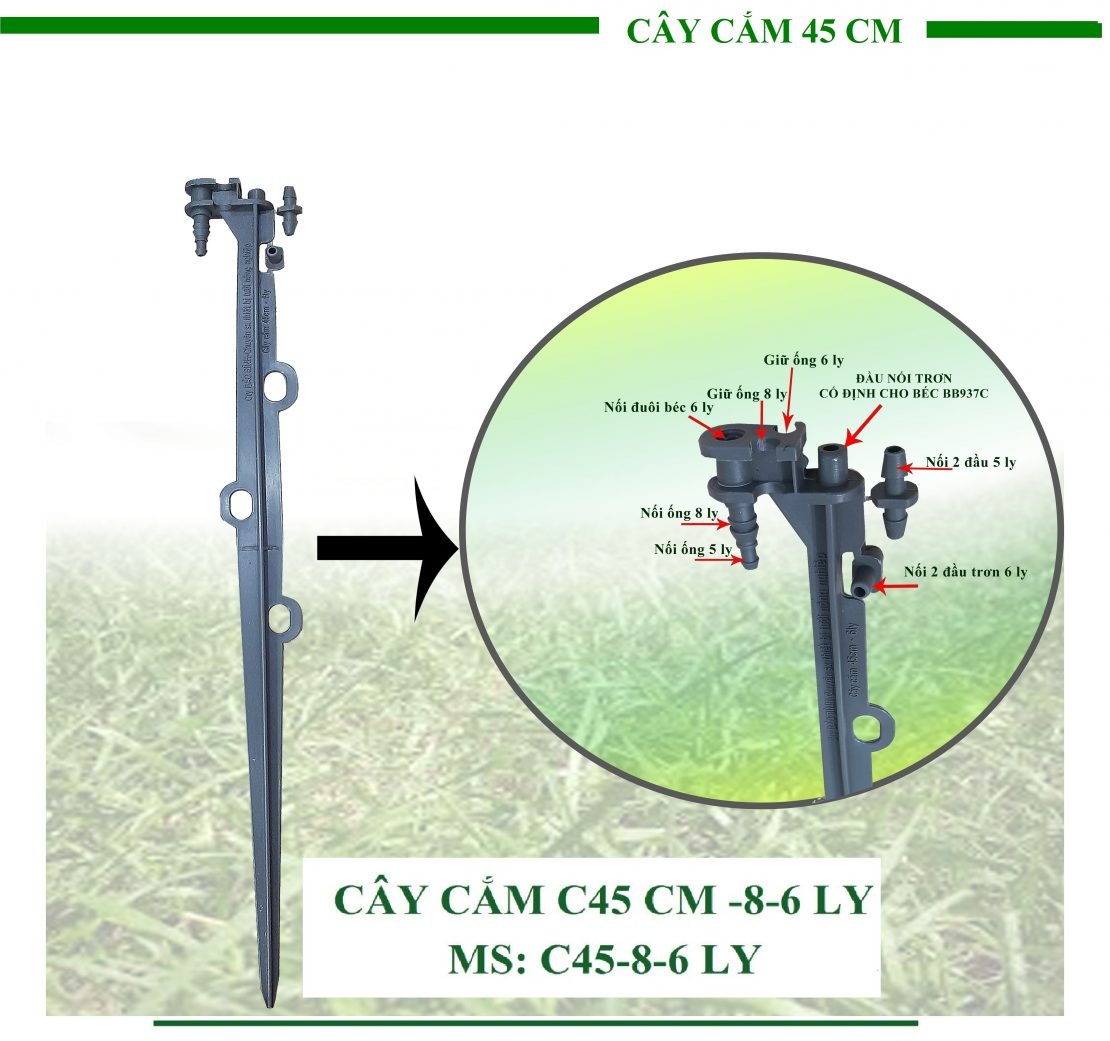 Cây cắm béc tưới 45cm dùng trong hệ thống tưới tự động
