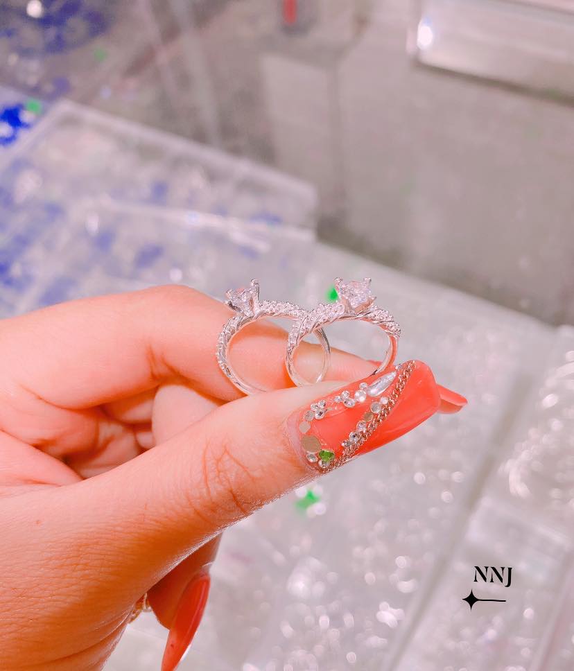 Nhẫn nữ bạc ta đính đá MS45c