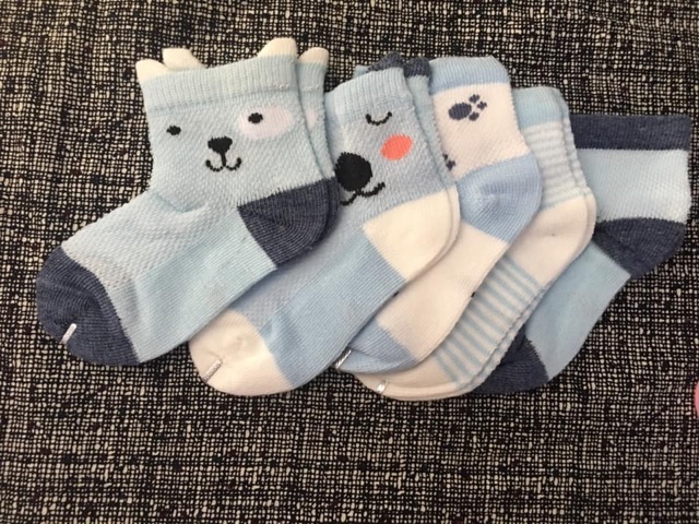 [HCM]SET 5 ĐÔI VỚ COTTON CHO BÉ TỪ SƠ SINH ĐẾN 1 TUỔI