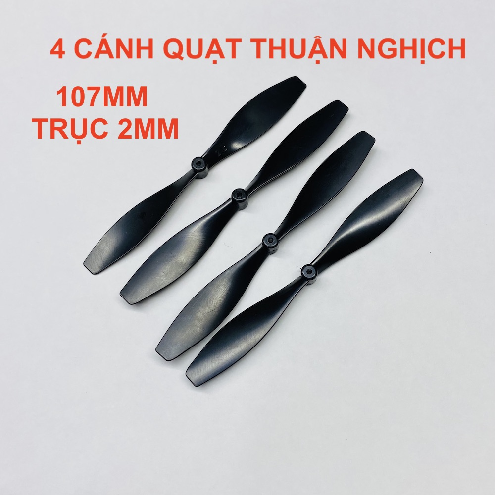 [HCM]4 Cánh quạt máy bay tàu lượn mini 108mm trục 2mm cho motor 180 260 280 370 thuận nghịch - LK0300