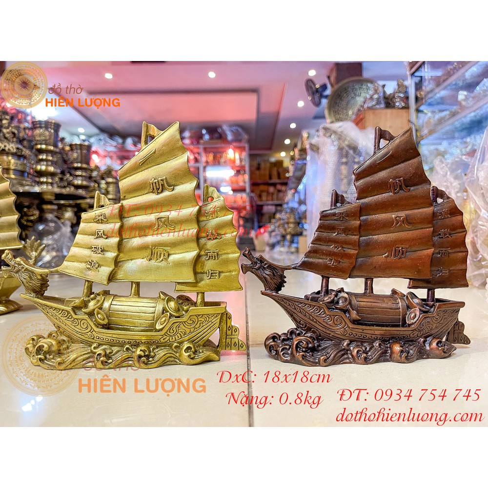 Thuyền Buồm Đầu Rồng Bằng Đồng Phong Thủy 3 Cỡ