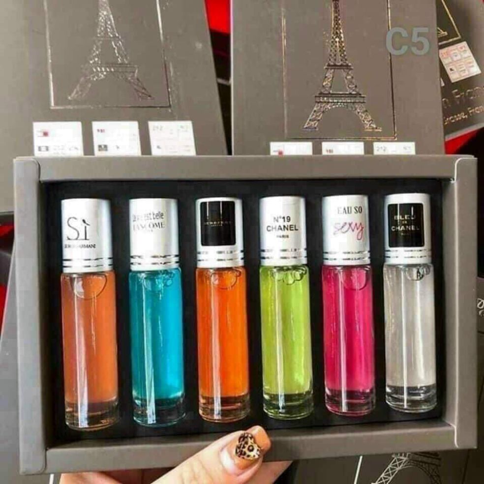 Sét 6 chai nước hoa Phán dạng lăn thơm lâu Tháp