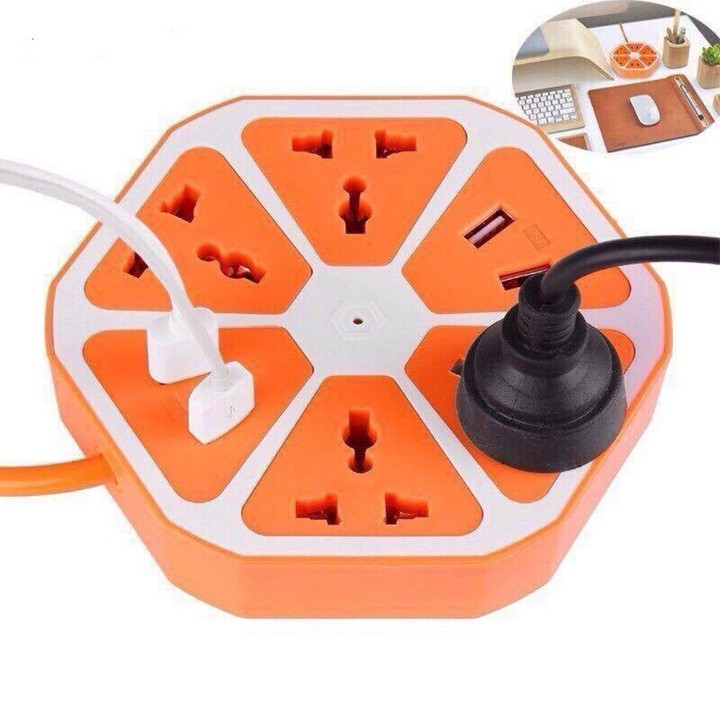 [Trợ giá] Ổ Cắm Điện Hình Trái Cam 2 Cổng USB