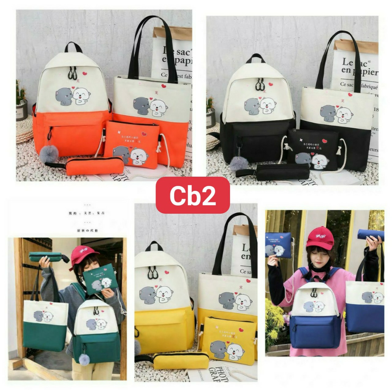SET BALO NAM NỮ  SIÊU CUTE 4 MÓN  MÃ CB5