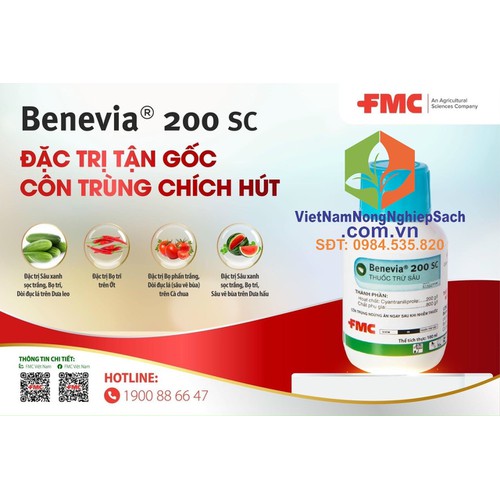 100ML – BENEVIA 200SC – SẠCH BỌ PHẤN TRẮNG, BỌ TRĨ