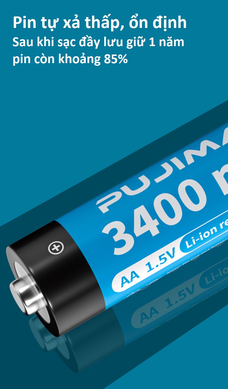 Pin sạc AA, AAA 1.5V Li-on PUJIMAX