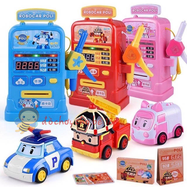 Đồ chơi trạm đổ xăng robo car poli