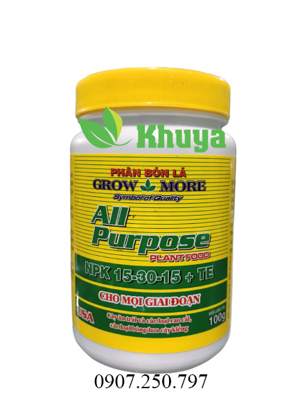 Phân bón lá Grow More 15-30-15 TE All Purpose 100gr
